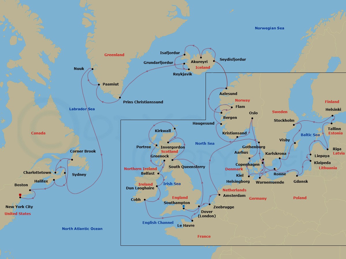Itinerary map