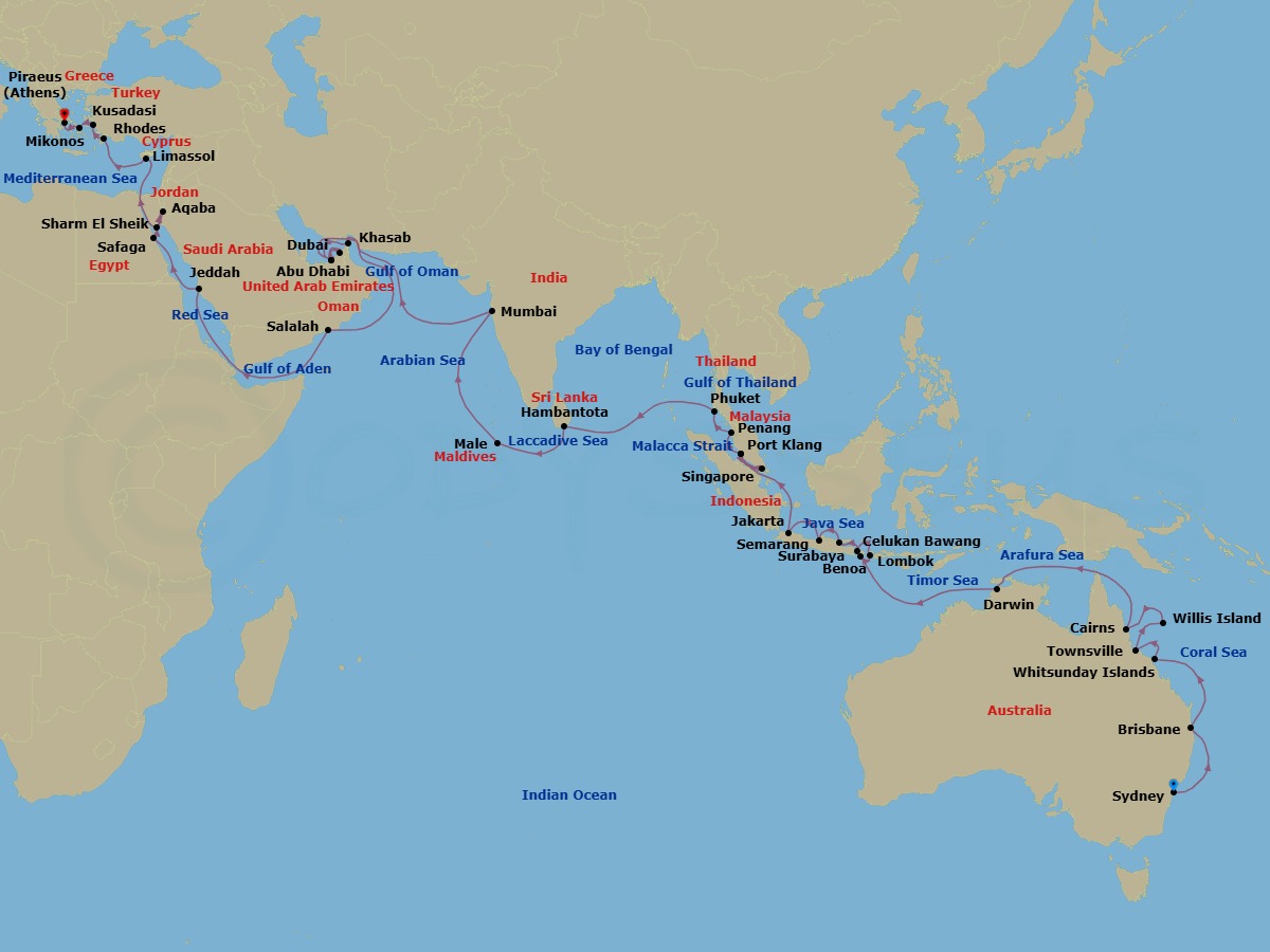 Itinerary map