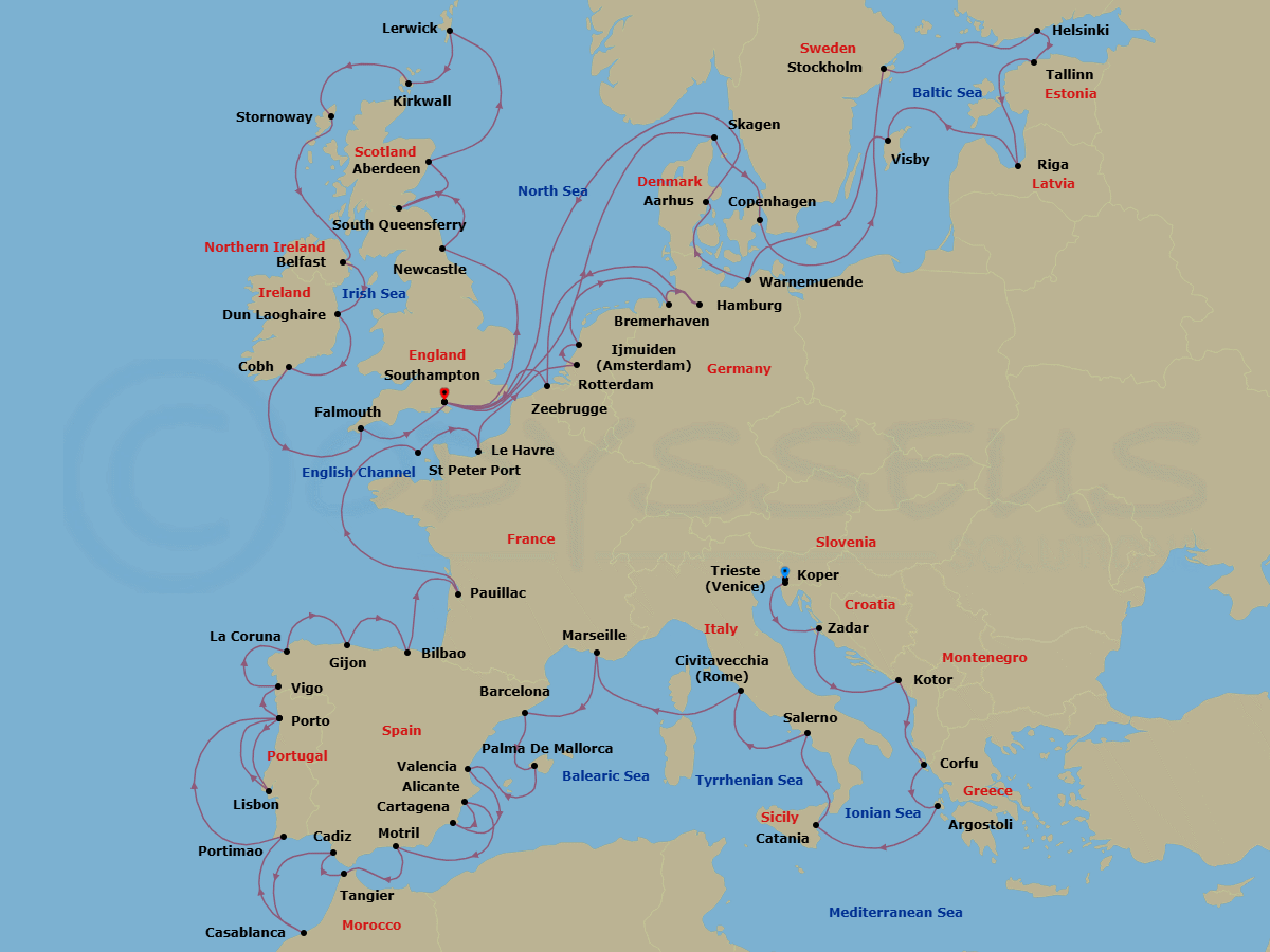 Itinerary map