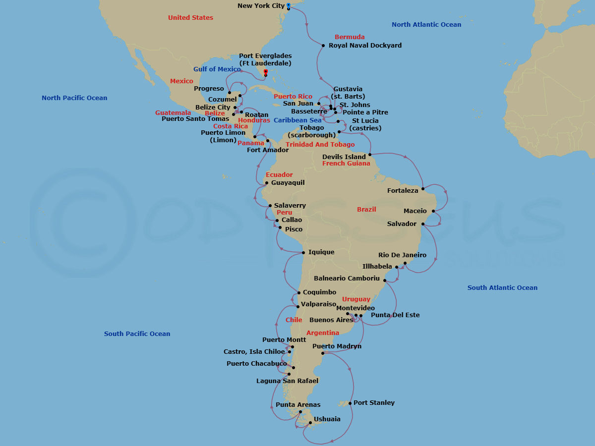 Itinerary map