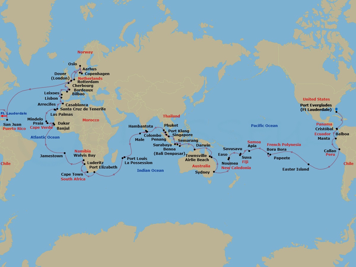 Itinerary map