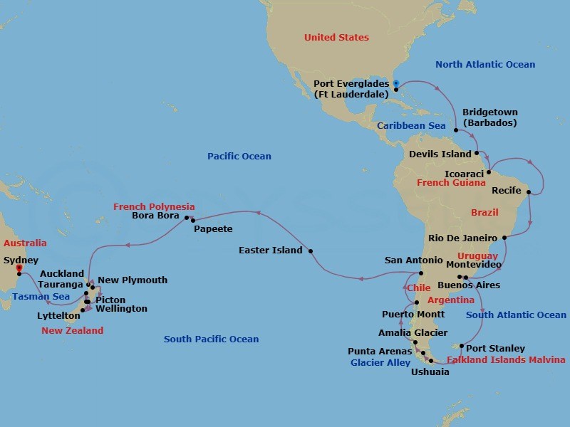 Itinerary map