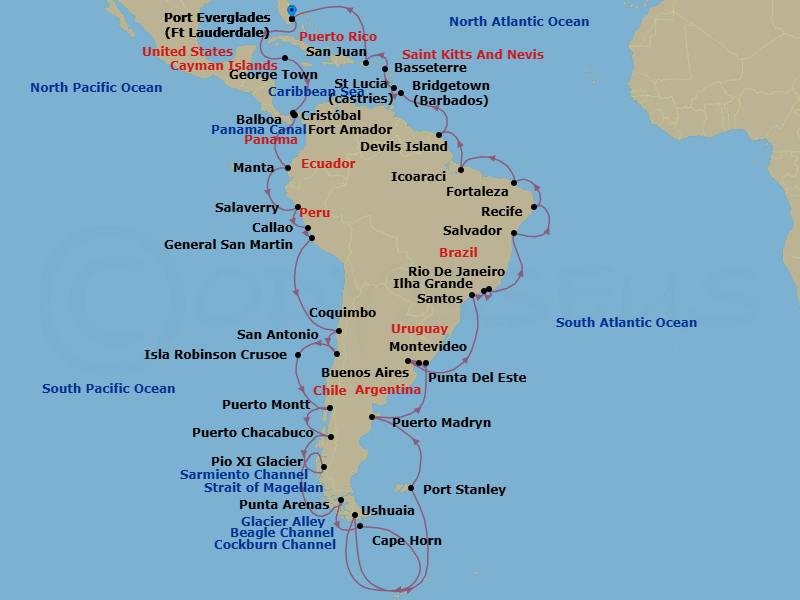 Itinerary map