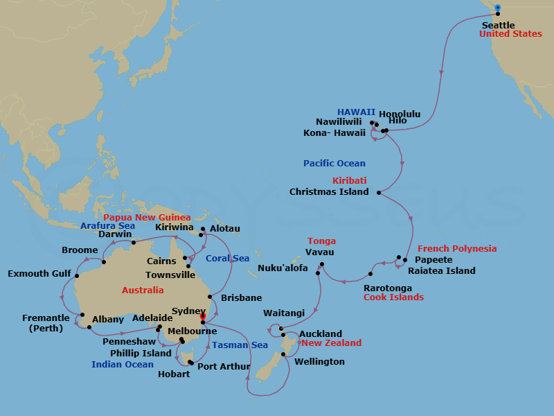 Itinerary map