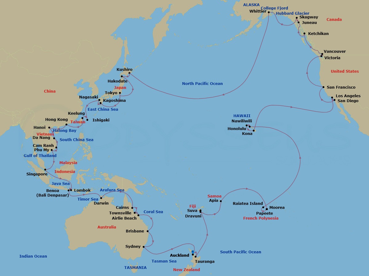 Itinerary map