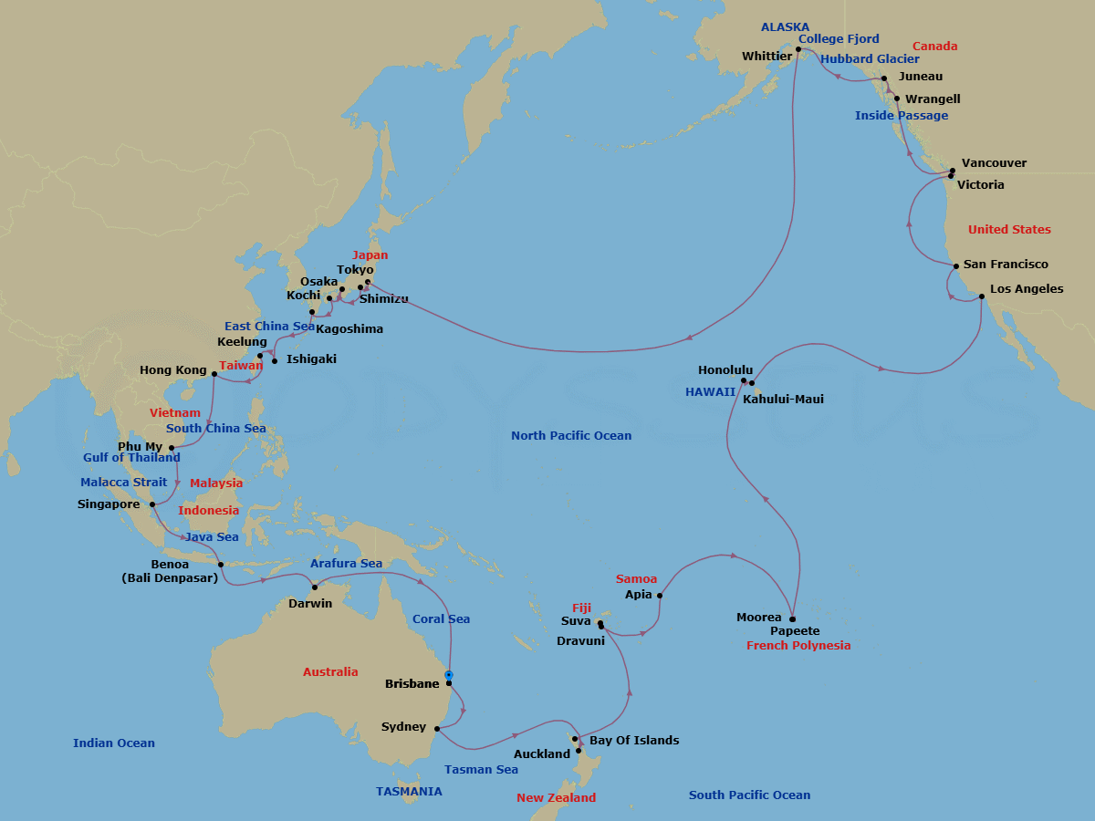 Itinerary map