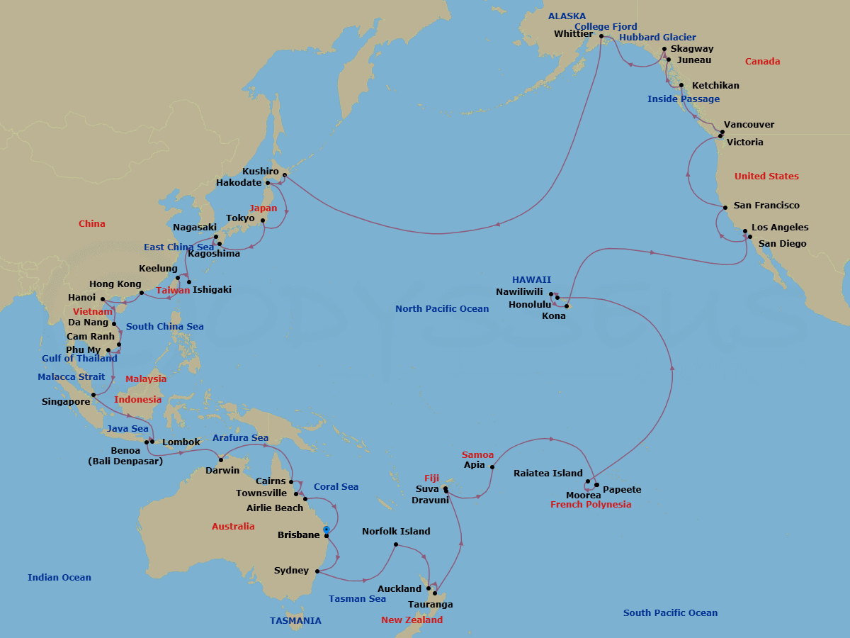 Itinerary map