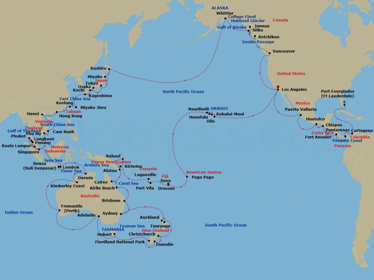 Itinerary map
