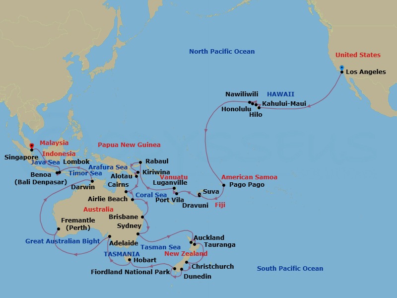Itinerary map