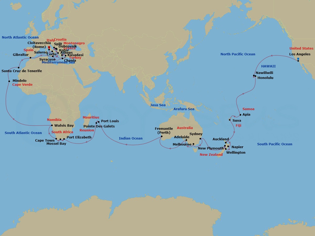 Itinerary map