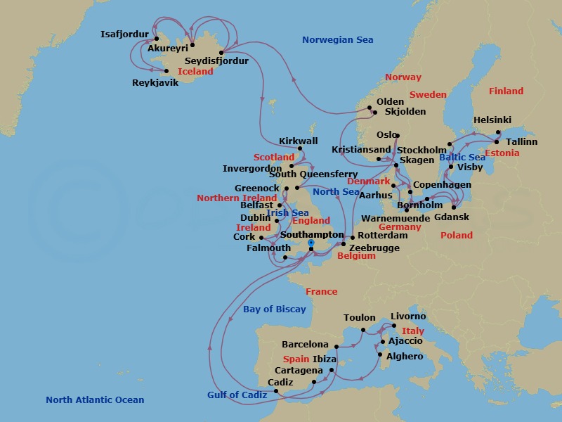 Itinerary map