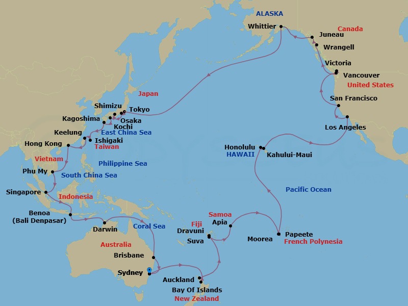 Itinerary map