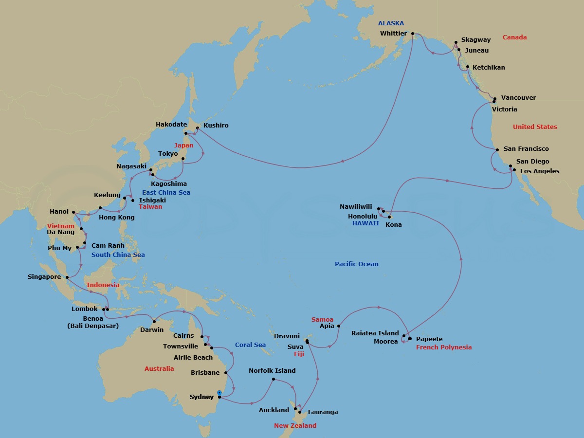 Itinerary map