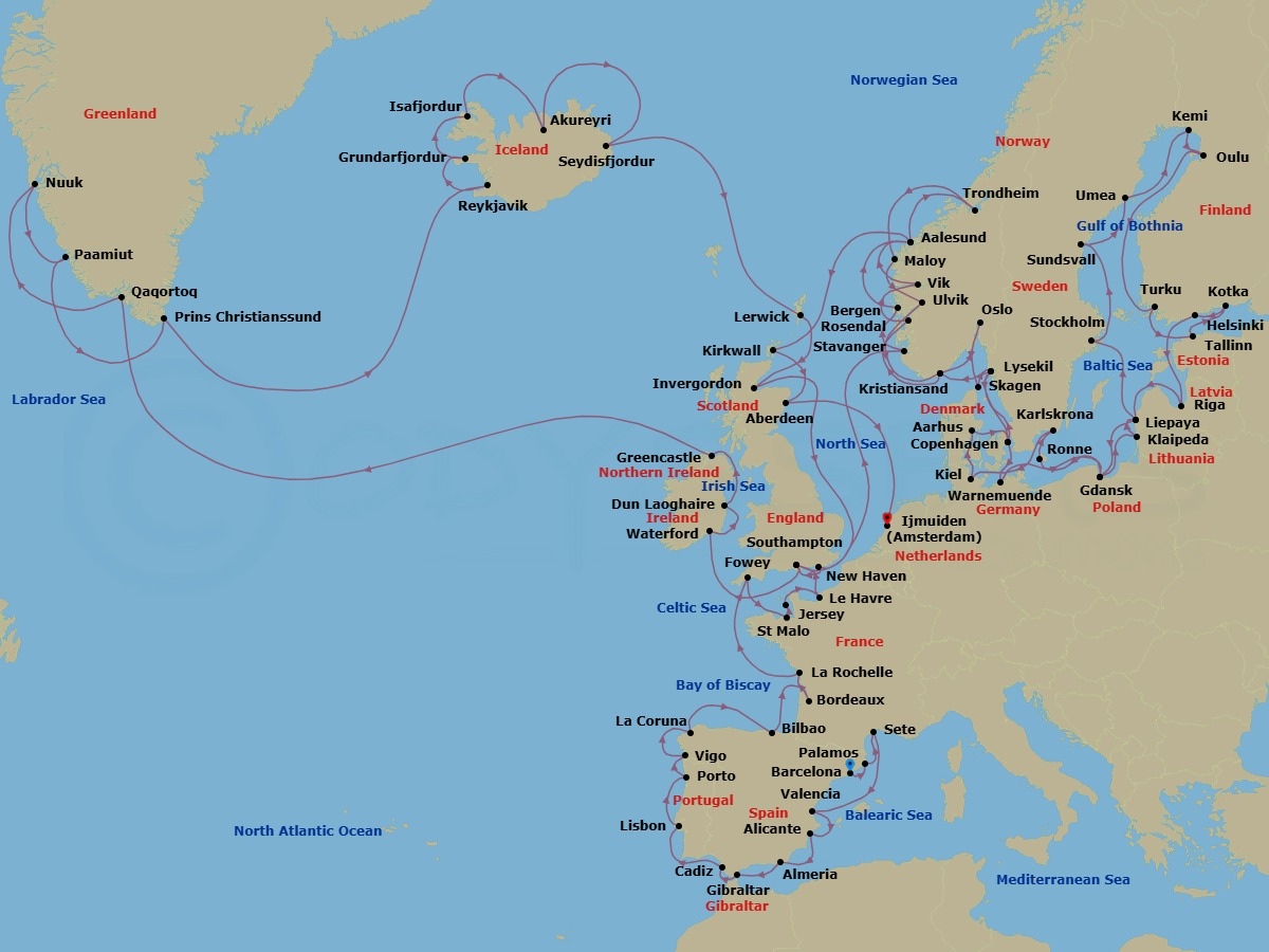 Itinerary map