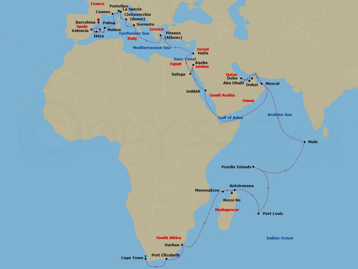 Itinerary map
