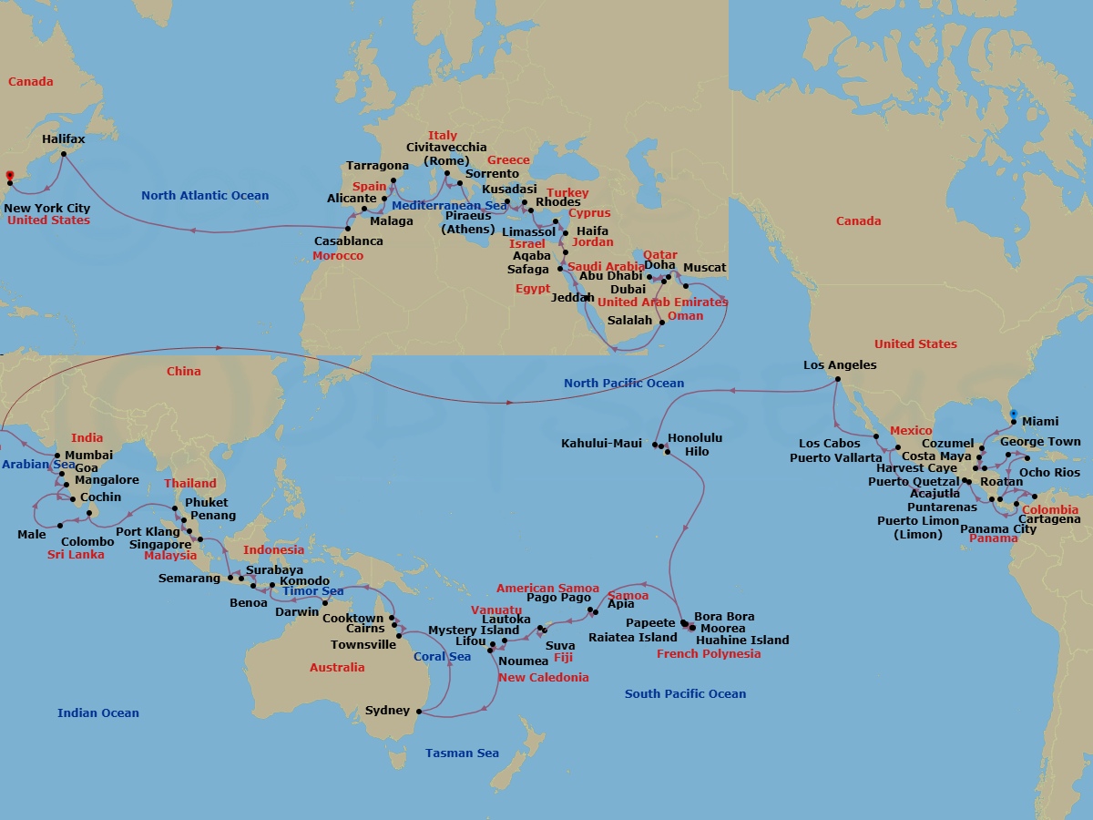 Itinerary map