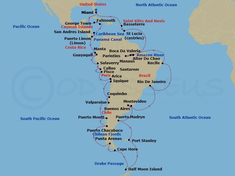 Itinerary map