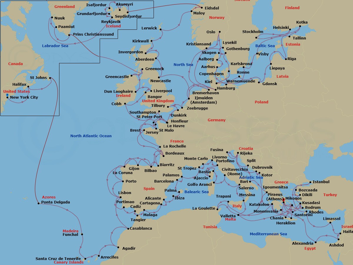 Itinerary map