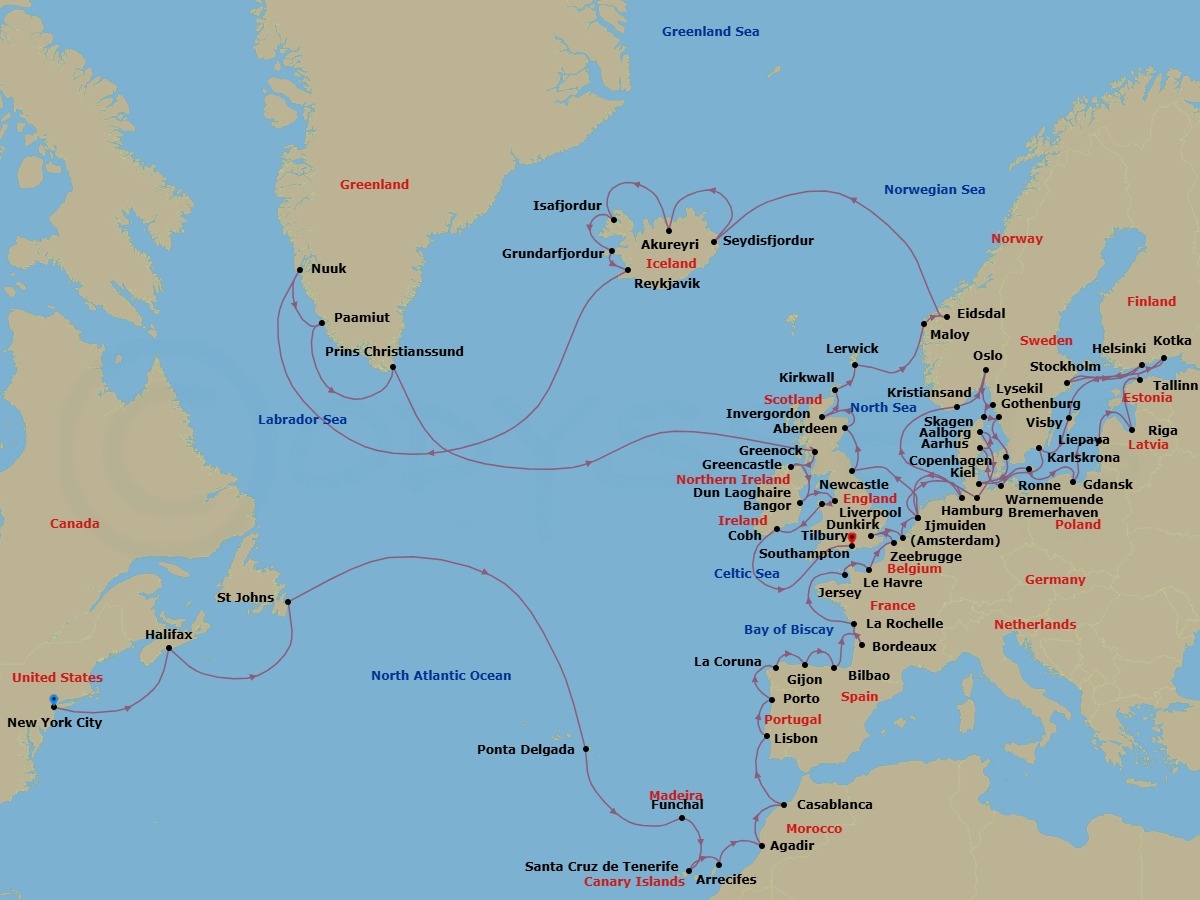 Itinerary map