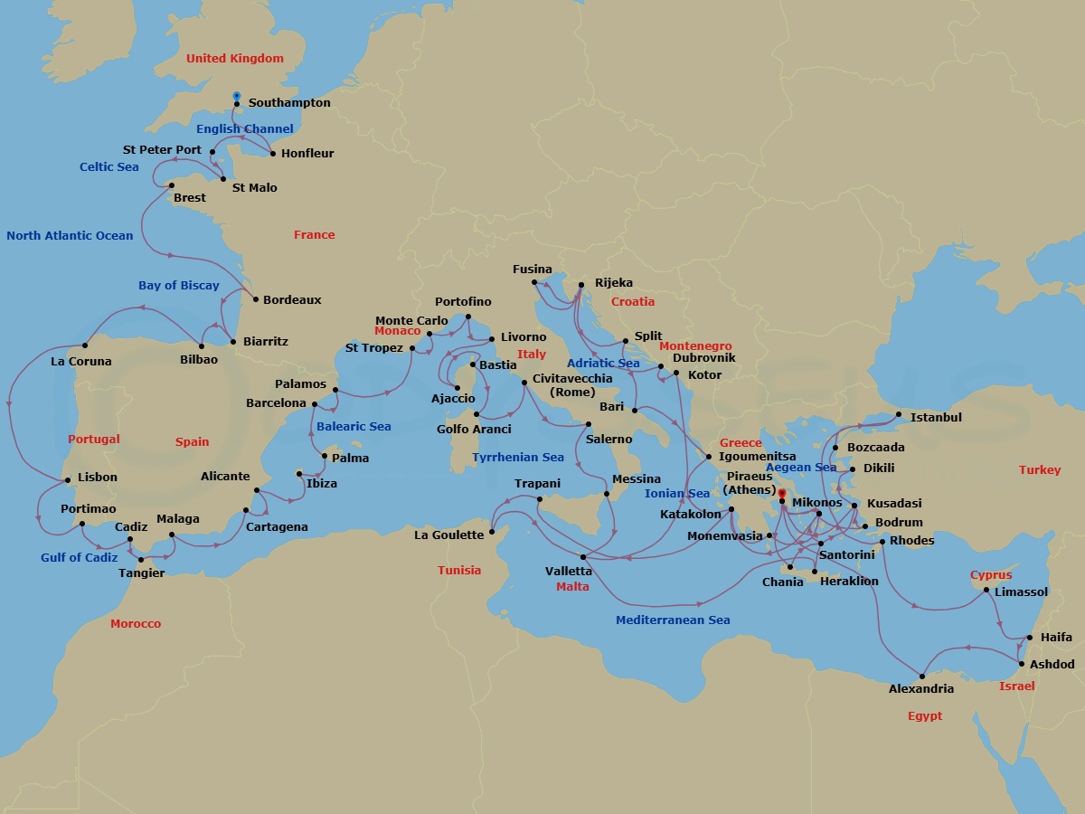 Itinerary map