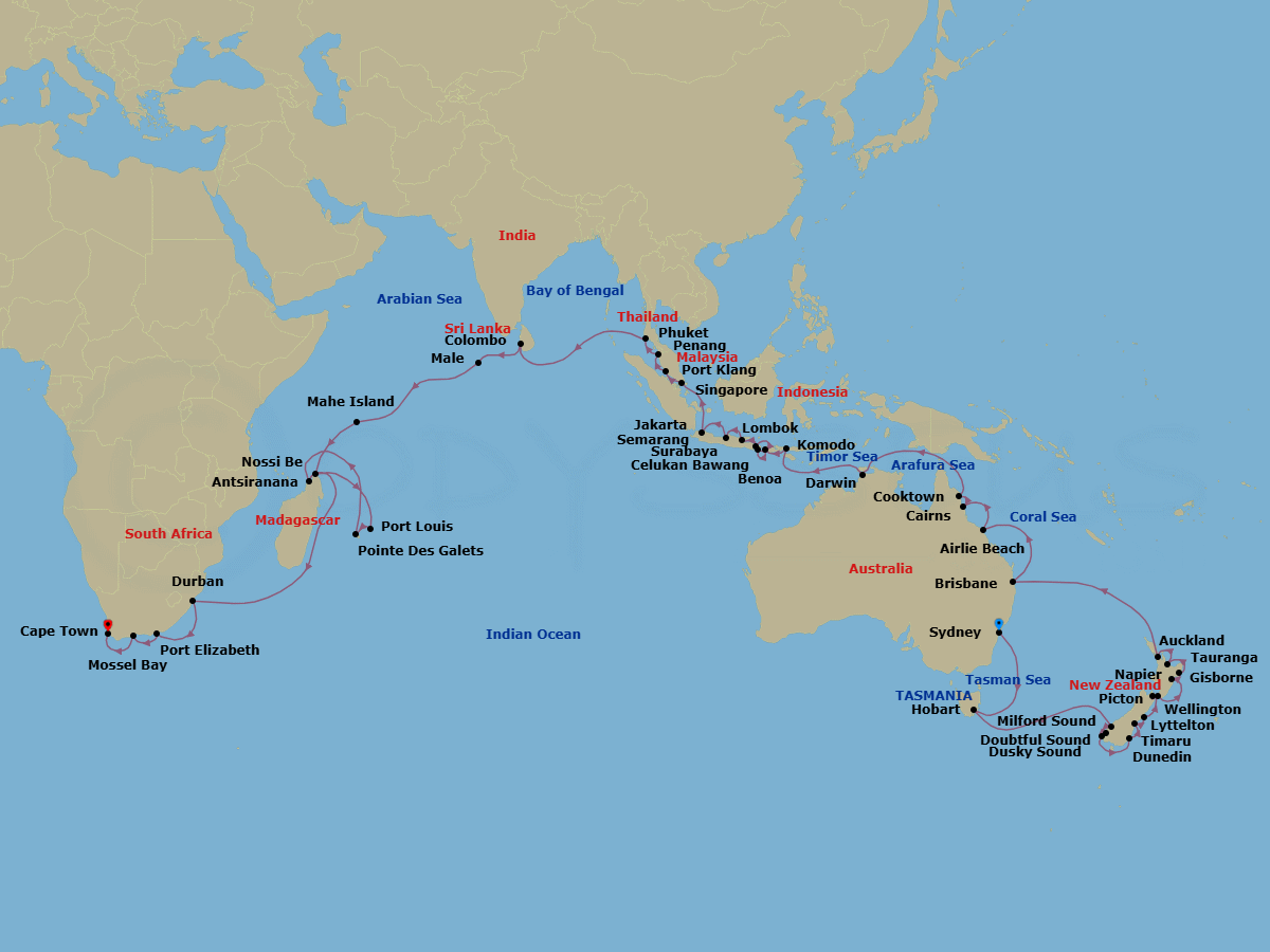 Itinerary map