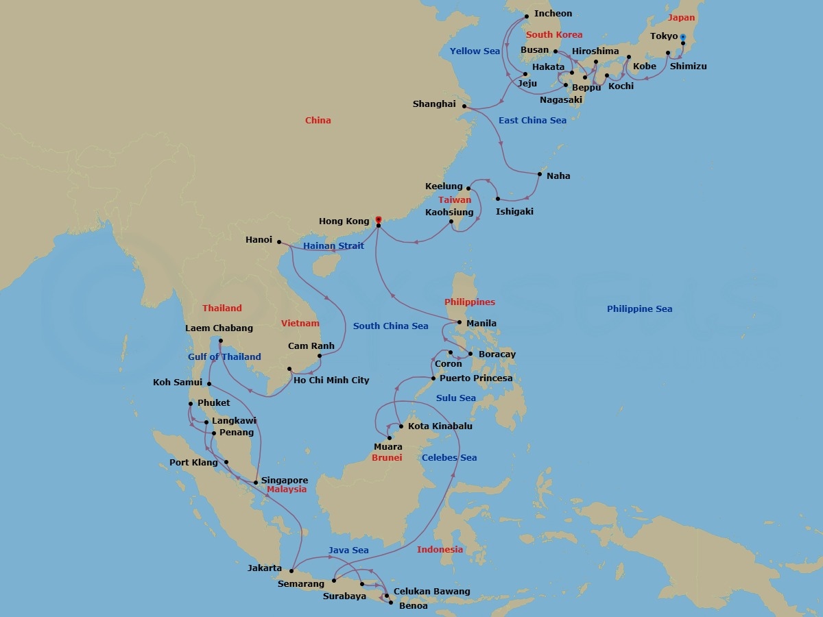 Itinerary map