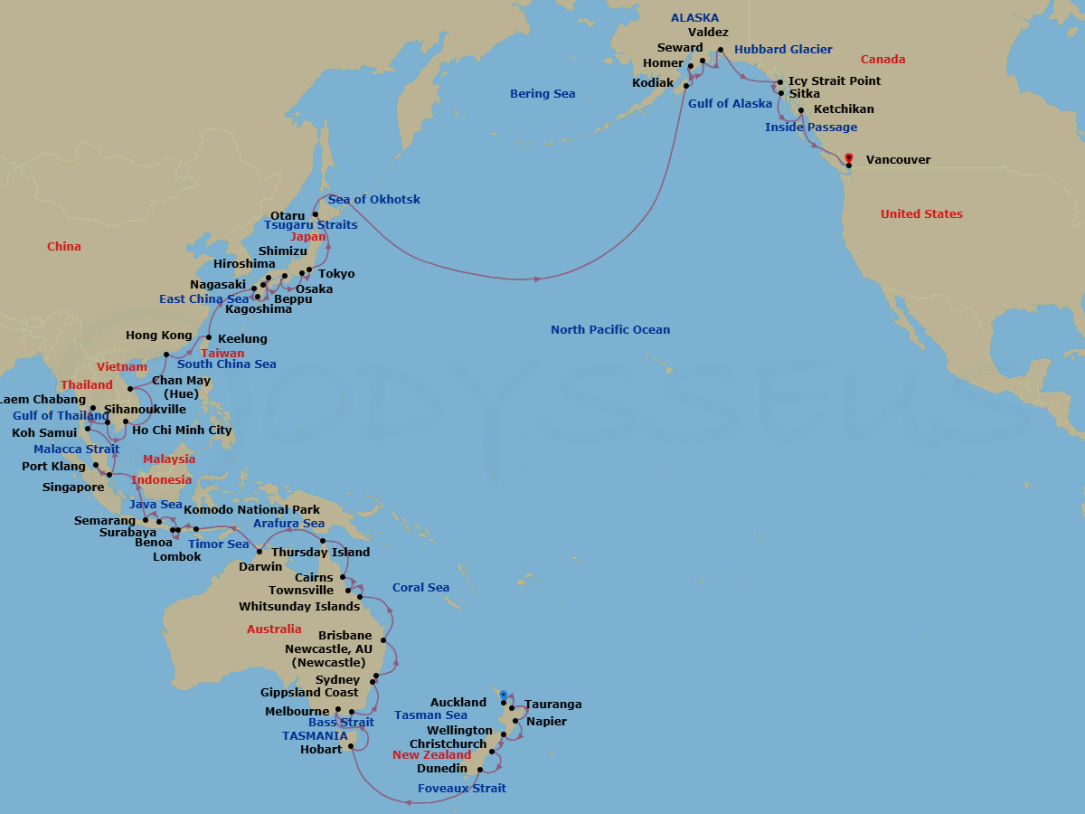 Itinerary map