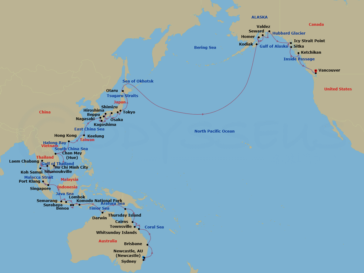 Itinerary map