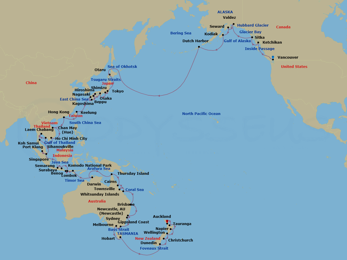 Itinerary map