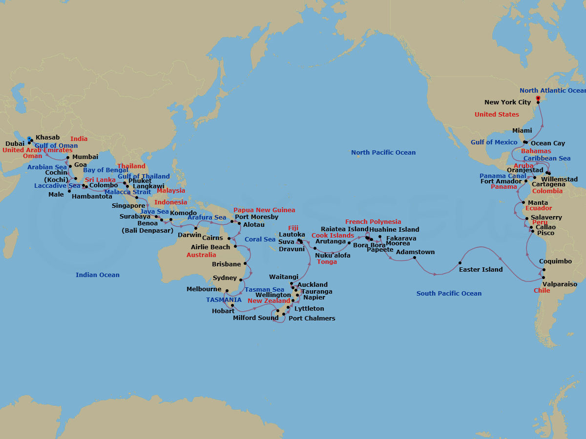 Itinerary map