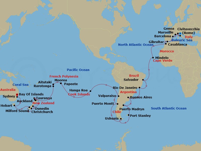 Itinerary map