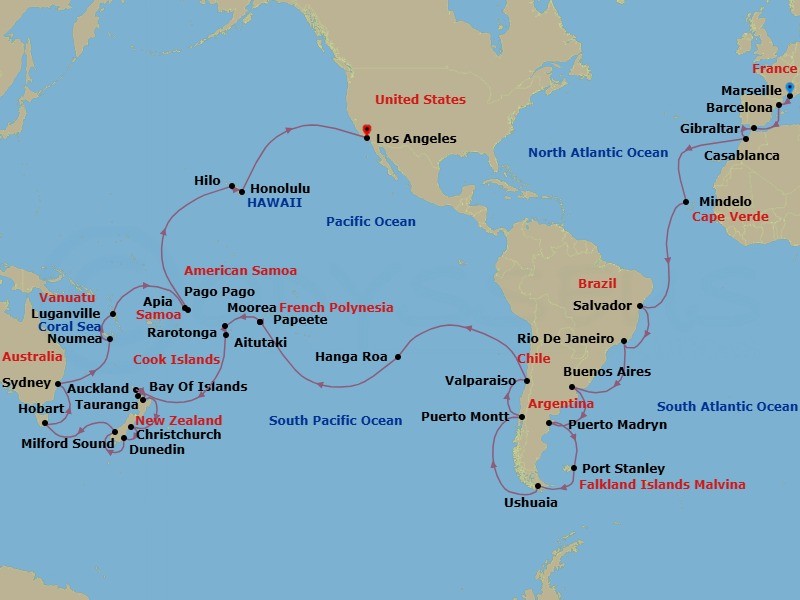 Itinerary map