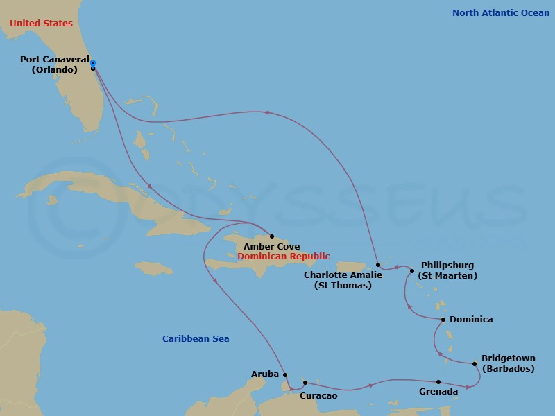 Itinerary map
