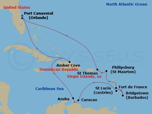 Itinerary map