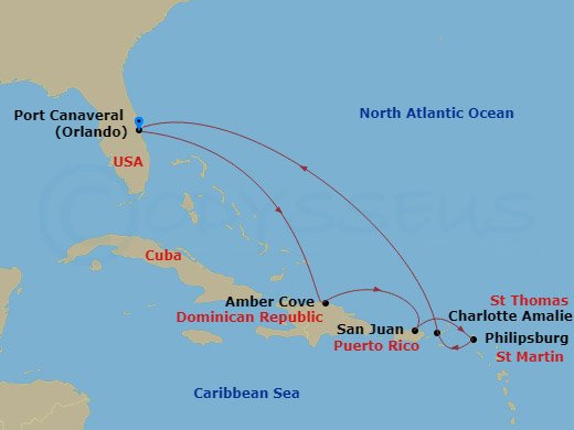 Itinerary map