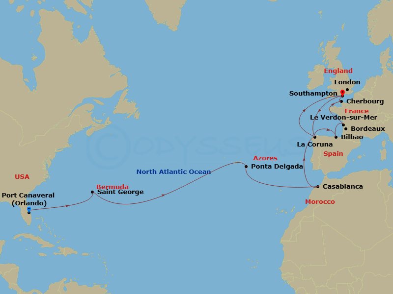 Itinerary map