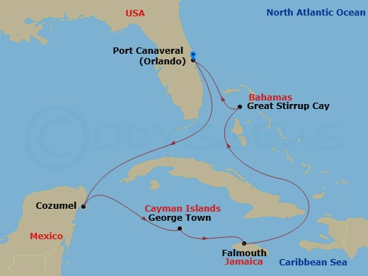 Itinerary map