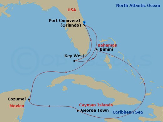 Itinerary map