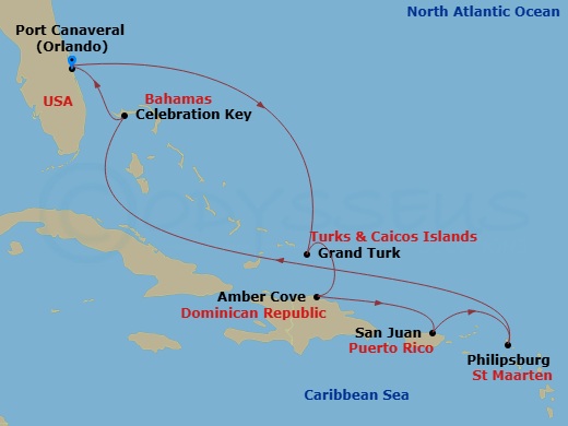Itinerary map