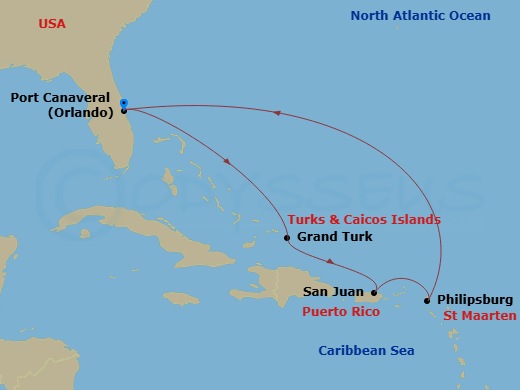 Itinerary map