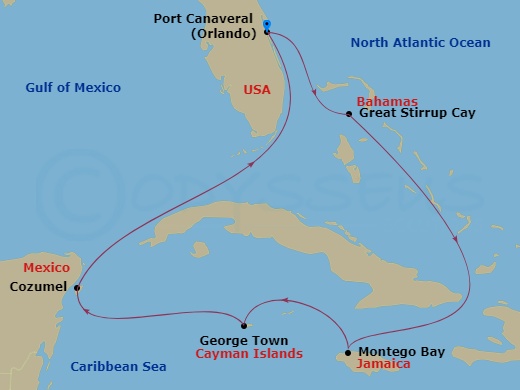 Itinerary map