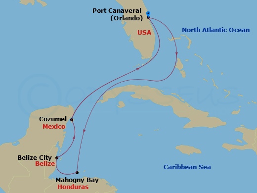 Itinerary map