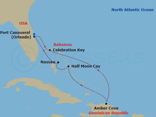 Itinerary map