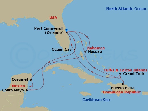 Itinerary map