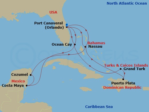 Itinerary map