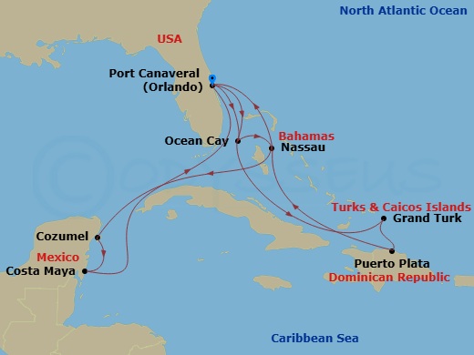Itinerary map
