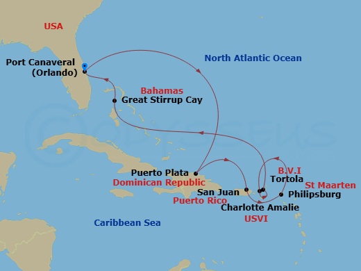 Itinerary map
