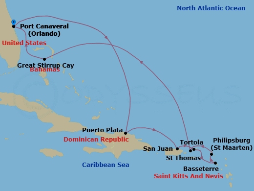 Itinerary map