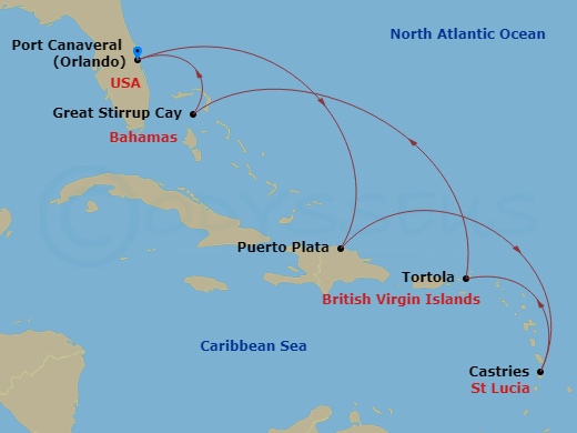 Itinerary map