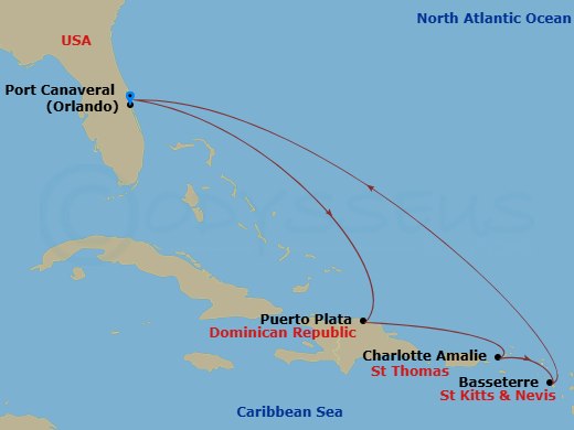 Itinerary map